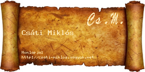 Csáti Miklós névjegykártya